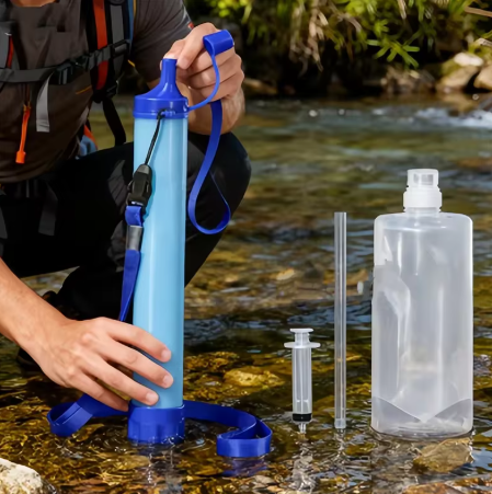 Filtre à Eau Extérieur Portable – Purificateur d’Eau de Survie pour Camping et Randonnée